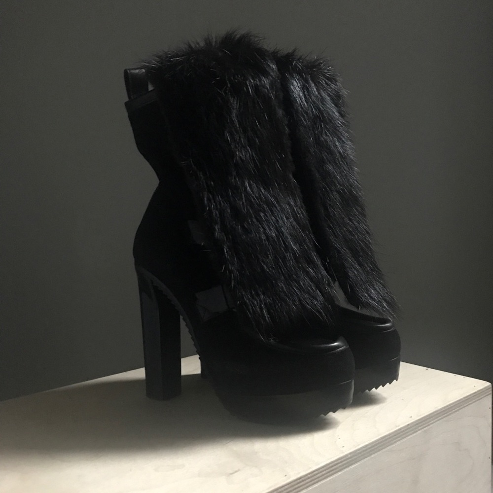 PIERRE HARDY - New Suede Platform Heel with Fur
